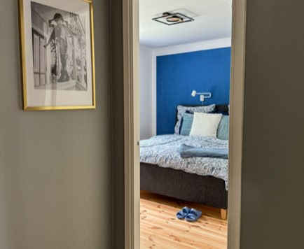 Zugang zum blauen Schlafzimmer